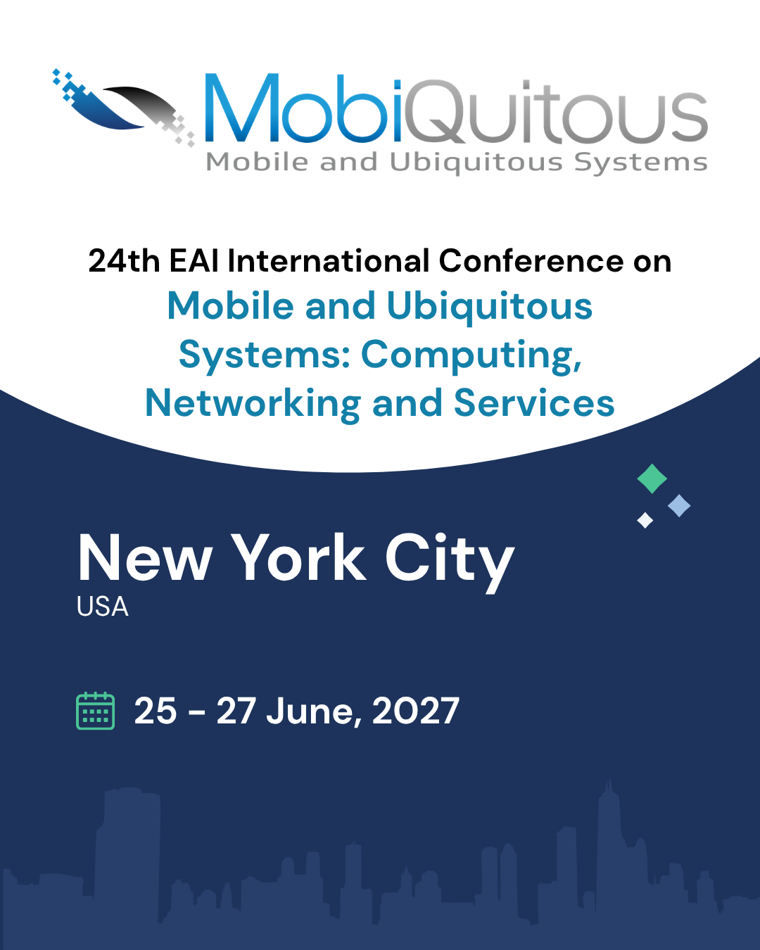 poster for the MobiQuitous 2027 conference
